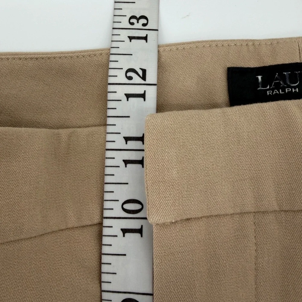 Lauren Ralph Lauren Pants Women 18 Tan Khaki Slim Ankle Trouser Stretch Workwear